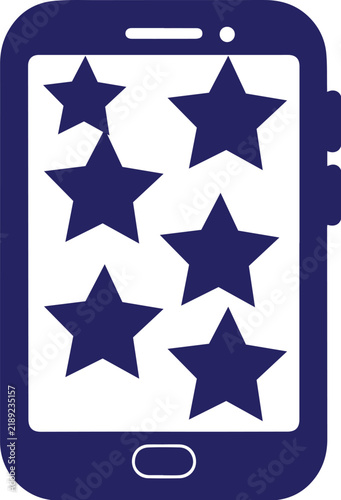 Smartphone with Stars on Display Vector Icon
