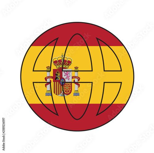 The national flag of Spain - earth design vector and illustration - with the white background 