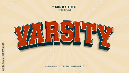 Varsity sport text effect