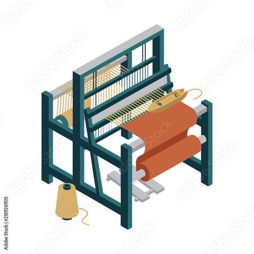 Traditional Textile Weaving Techniques Illustration with Handloom, Fabric Production, Yarn and Cultural Craftsmanship