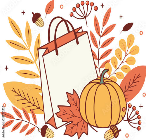 Autumn Seasonal Sale Background with Copy Space