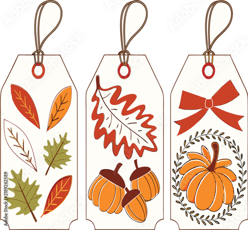 Autumn Price Tags and Retail Sale Labels Vector Collection