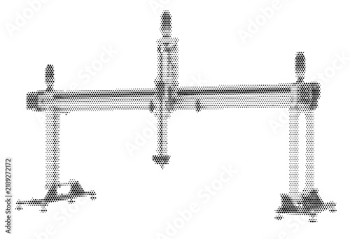 Fotografie Heavy gantry halftone robot industrial cartesian dot print crane linear overhead