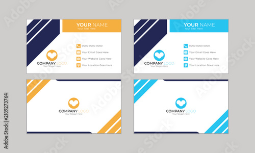 Modern business card mockup with company logo and colorful design elements Vector