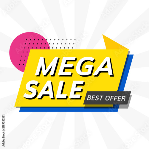 Bild auf Leinwand Mega sale best offer shop promotion advertisement vector