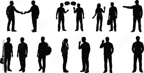 Business People Communication Silhouettes Collection.