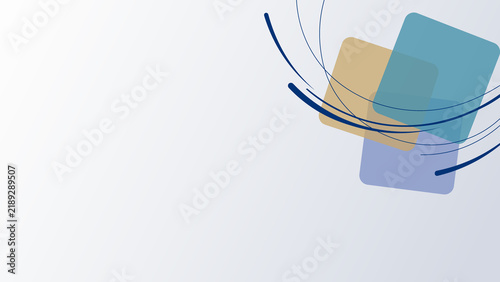 Abstract background design with soft overlapping squares and curved lines in muted blue and beige tones providing a professional and clean aesthetic for digital media