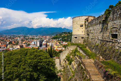 Obraz na płótnie Panoramic view of the city of Brescia and the Sant'Eustacchio district from the