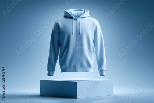 Apparel branding mockup with zip up hoodie