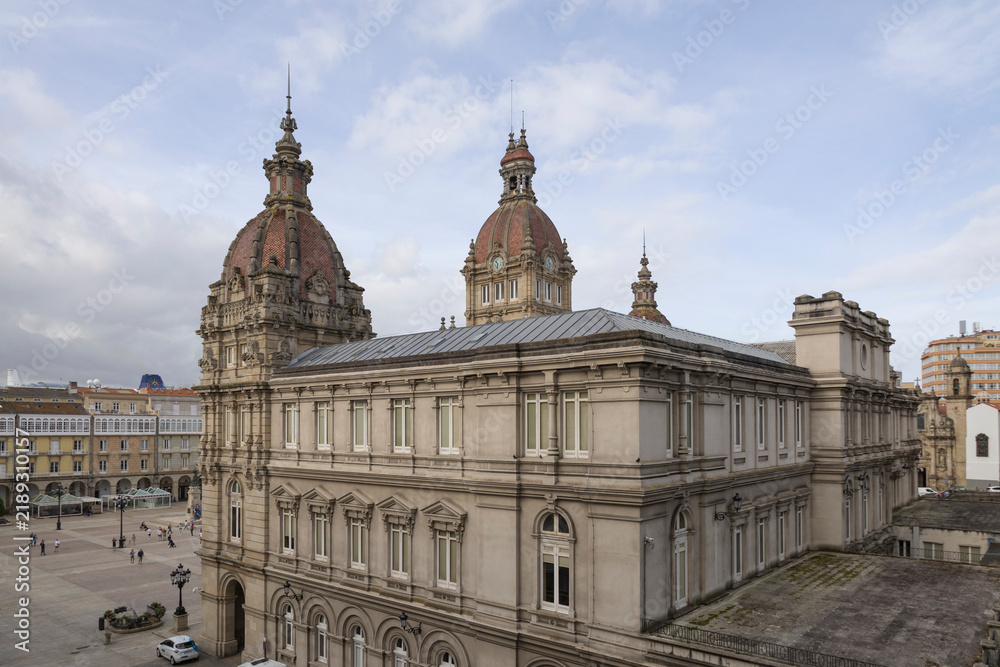 Obraz premium La coruna, Spain, September 04 2024 City Hall or Municipal Palace or Concello da Coruna