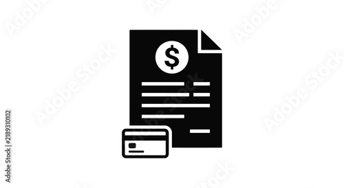 Invoice with dollar sign and credit card flat icon style