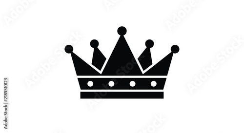 Foto Black silhouette of a regal crown against a white background