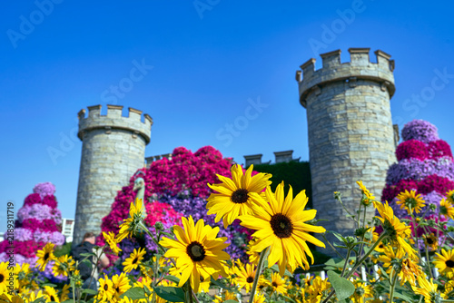 Fairy tale fortress in the Miracle Garden in Dubai, UAE