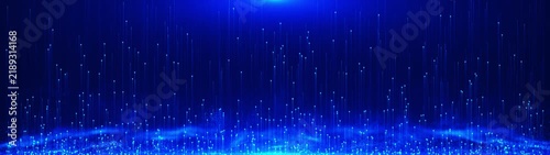 Futuristic Blue Digital Technology Background with Glowing Particle Lines and Cyber Data Network Seamless Loop Video