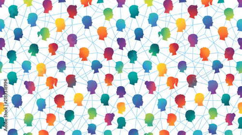 Gradient network pattern of connected human profiles