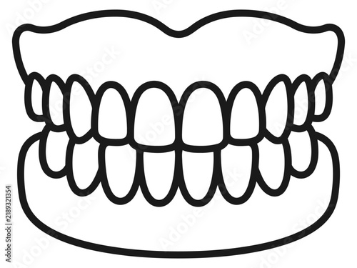 Human teeth set, dental care concept, vector illustration