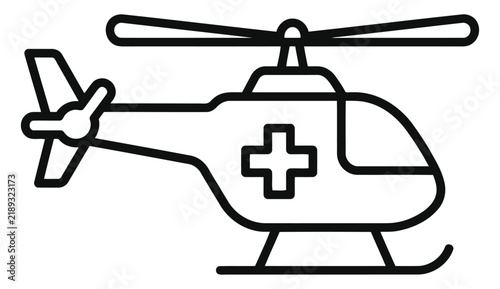Medical helicopter icon for air ambulance and emergency transport