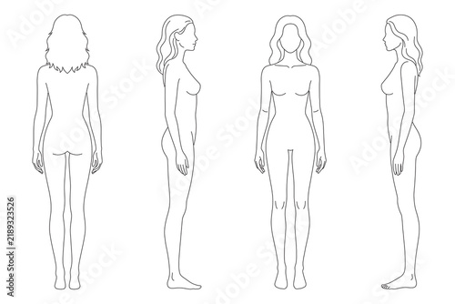 Female Figure Outline Views