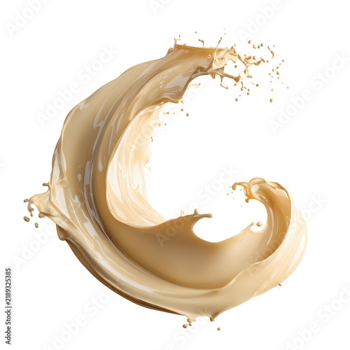 cream splash elegant curve isolated on white background jpg