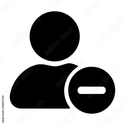 Obraz na płótnie Remove user account profile delete member minus vector icon