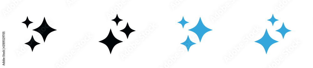 Obraz premium AI Sparkle Star Icon Set, Artificial Intelligence, Sparkle, Magic Star, AI Technology, Innovation, Smart Technology and Digital Creativity Symbols. Vector Illustration.