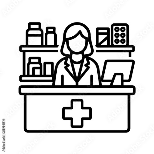 Pharmacy Counter Icon design illustration