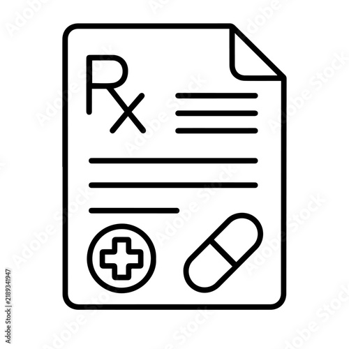 Prescription Document Icon design illustration