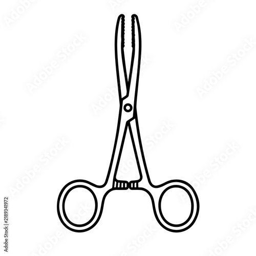 Surgical Forceps Icon design illustration