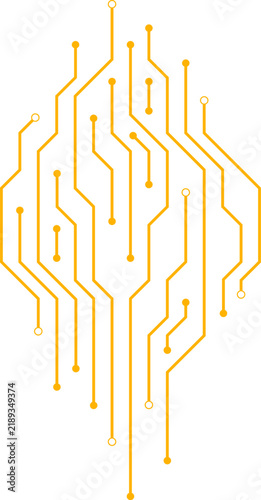 Abstract circuit lines forming a network representing data and information flow