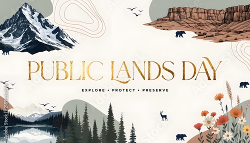 Public lands day nature banner