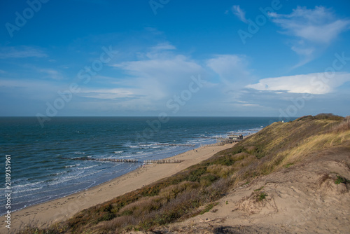 Scenic North Sea Coast and Sandy Dunes in Westkapelle, Zeeland, Netherlands
