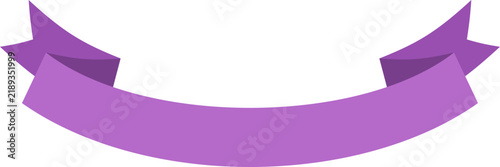 Purple curved ribbon banner creating a blank space for text or promotion
