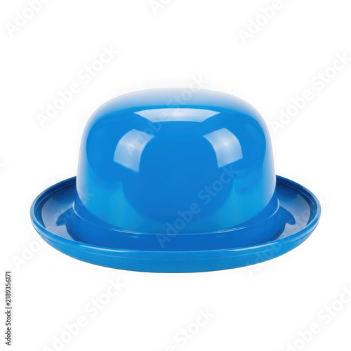Obraz na płótnie Blue bowler hat isolated on white background