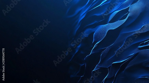 Dynamic blue wave form creating fluid motion, representing digital data flow, modern technology and abstract futuristic concept