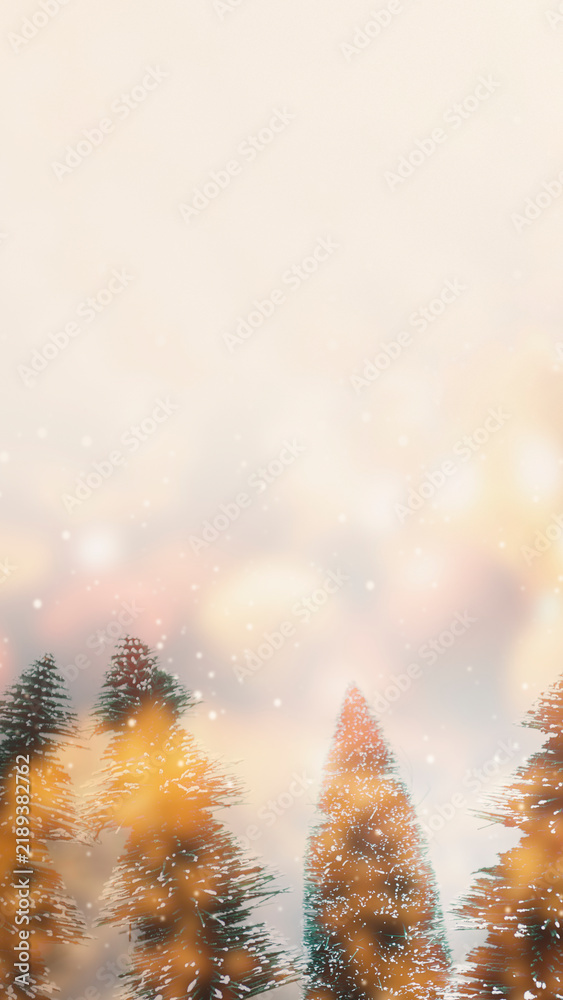 Naklejka premium Christmas trees mobile phone wallpaper