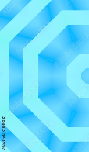 Abstract blue futuristic geometric background with light effects and hexagonal shapes