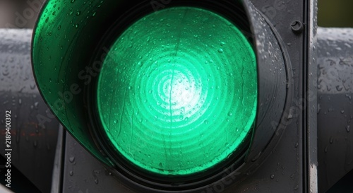 Close-up of a Green Traffic Light Signaling Safe Passage.