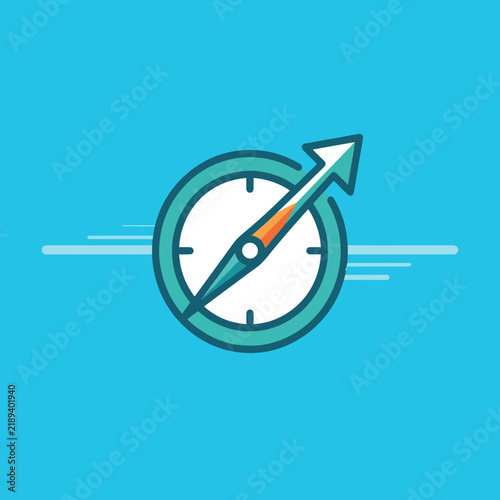 Compass Arrow Moving Forward, Navigation, Direction, Travel, Adventure Icon