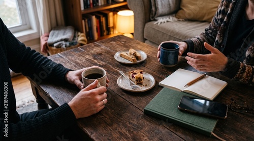 Two people planning weekend