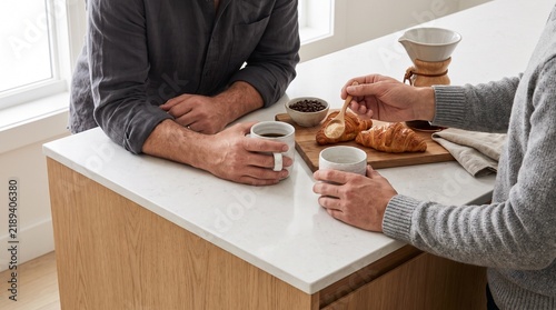 Two people sharing coffee