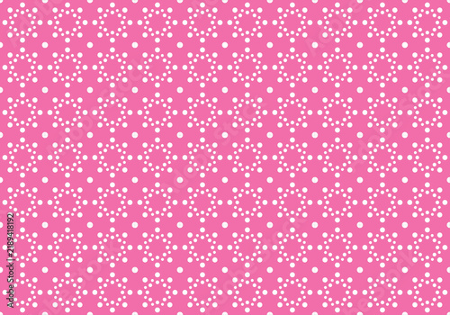 White circles seamless pattern on a pink background for textile, wallpaper, and design layouts.