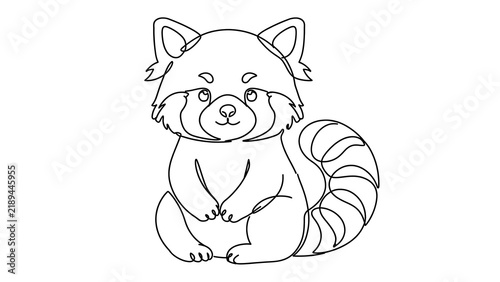 Obraz na płótnie Cute red panda white background.