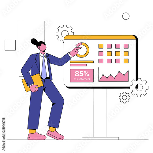 A Flat Vector Scene of a Diverse Group of Customer Support Representatives Collaborating with Chat Bubbles and Headsets