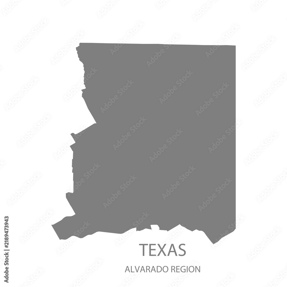 Obraz premium Alvarado Region Map, Texas, USA