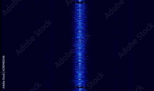 Принти на полотні Digital waterfall spectrogram display showing radio frequency spectrum signal mo