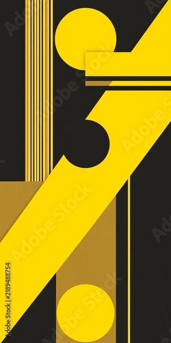 Yellow and Black Bauhaus-Inspired Graphic Design Elements, ||bauhaus design, simple illustrations