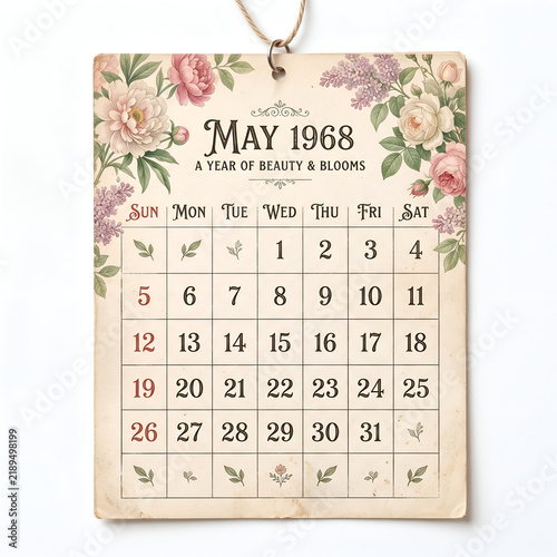 Obraz na płótnie calendar for 2011 with flowers