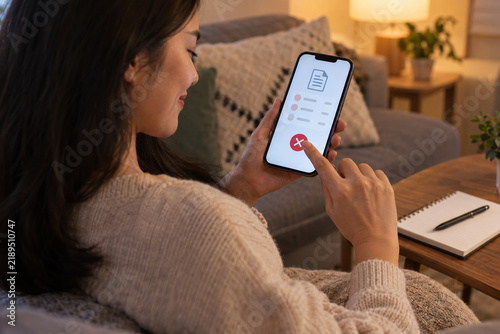 Woman canceling unused subscription