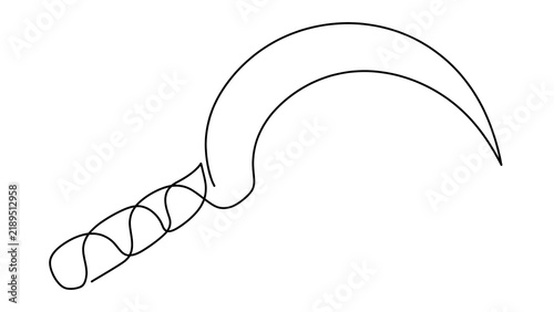 Fototapeta kuchenna Sickle white background farm tool.