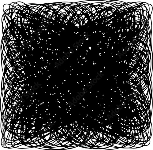 Fotografía Dense black scribble texture background created with overlapping hand drawn line